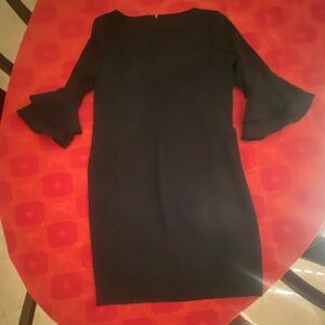 LAUREN by Ralph Lauren black cocktail dress flutter sleeves